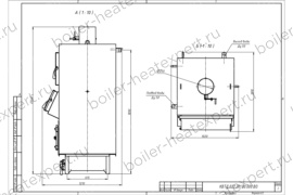 Угольно дровяной котел HeatExpert 0.23 МВт / 230 кВт чертеж