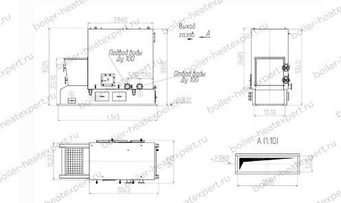 Чертеж котла КВм 1.6 с ТЛПХ