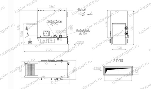 Чертеж котла КВм 2.0 с ТЛПХ
