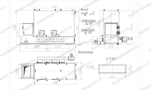 Чертеж котла КВм 3.0 с ТЛПХ