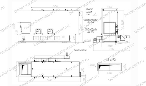 Чертеж котла КВм 3.5 с ТЛПХ