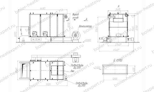 Чертеж котла КВм 4.0 с ТЛПХ