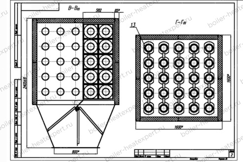 Чертеж батарейного циклона БЦ 2 5х 3+2