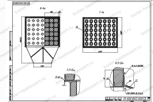 Чертеж батарейного циклона БЦ 2 6х 4+3