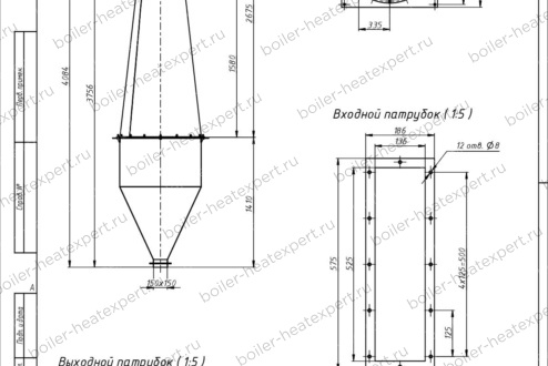 Чертеж циклона ЦОК 8